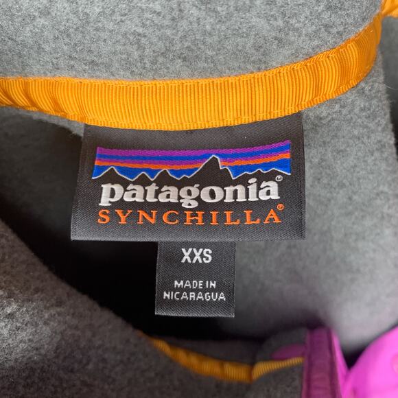 Patagonia Synchilla Snap-T Nickel Gray Amaranth Pink Fleece Pullover Sweater XXS - Picture 6 of 9